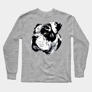 Stunning and Cool American Bulldog Monochrome and Gold Portrait for Father's Day Long Sleeve T-Shirt